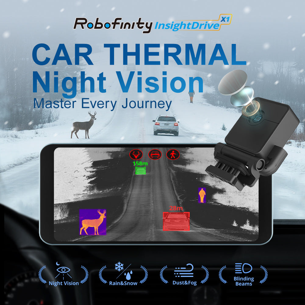 Car Thermal Night Vision | Animal & Pedestrian Collision Alert System | Robofinity