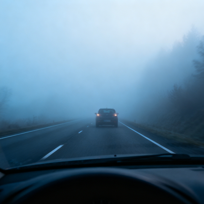 Foggy weather driving