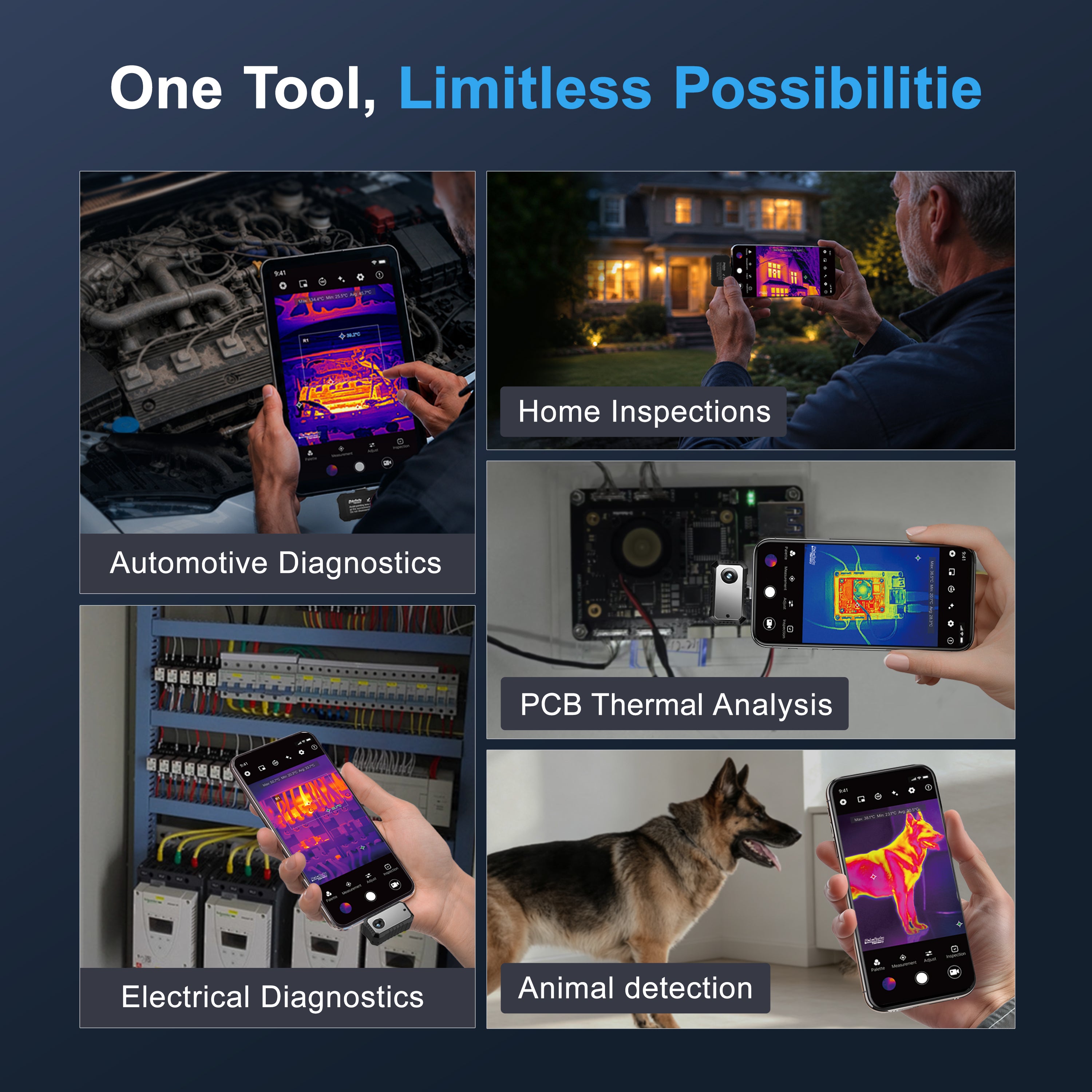 2-in-1 Thermal Camera for Android & Windows PC, 256×192 – Home, HVAC, Electrical & Automotive Inspection | Robofinity Thermory